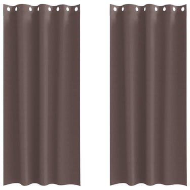 Vidaxl zwart-out gordijnen met ringen 2 pcs donkerbruin 225 x 140 cm