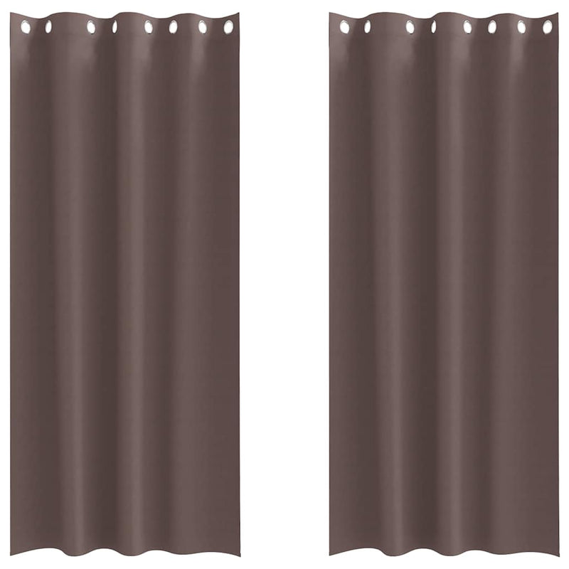 Load image into Gallery viewer, Vidaxl zwart-out gordijnen met ringen 2 pcs donkerbruin 225 x 140 cm
