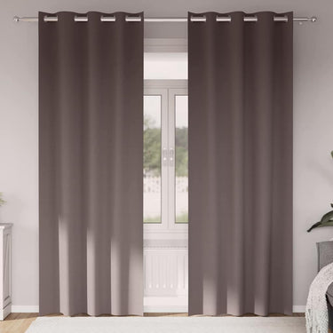 Vidaxl zwart-out gordijnen met ringen 2 pcs donkerbruin 245 x 140 cm
