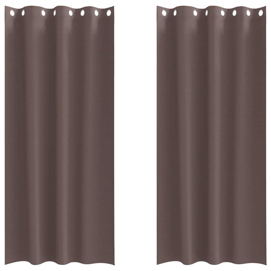 Vidaxl zwart-out gordijnen met ringen 2 pcs donkerbruin 245 x 140 cm