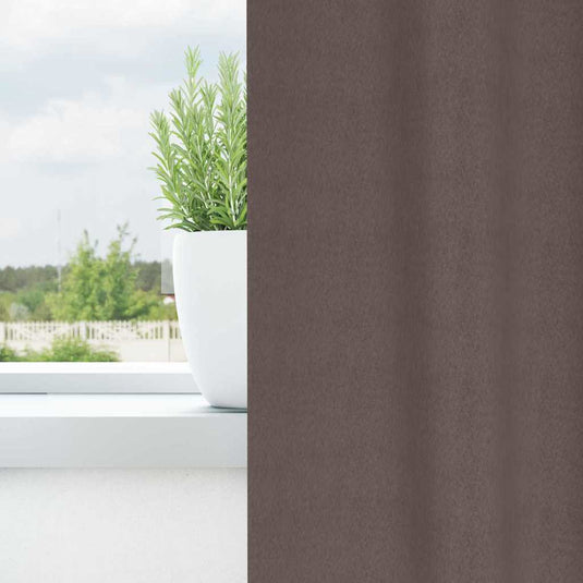 Vidaxl zwart-out gordijnen met ringen 2 pcs donkerbruin 260 x 140 cm