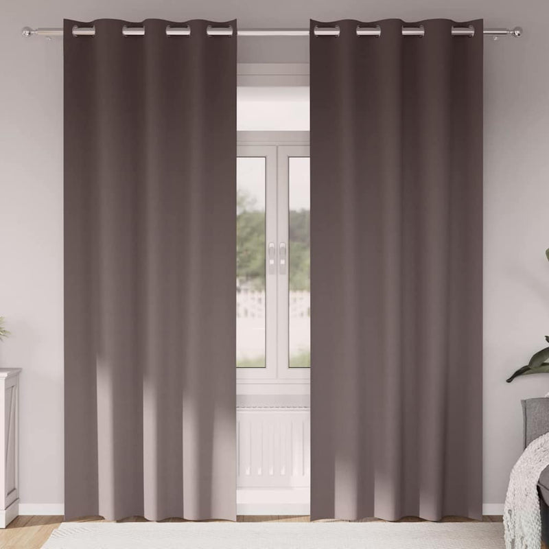 Load image into Gallery viewer, Vidaxl zwart-out gordijnen met ringen 2 pcs donkerbruin 260 x 140 cm
