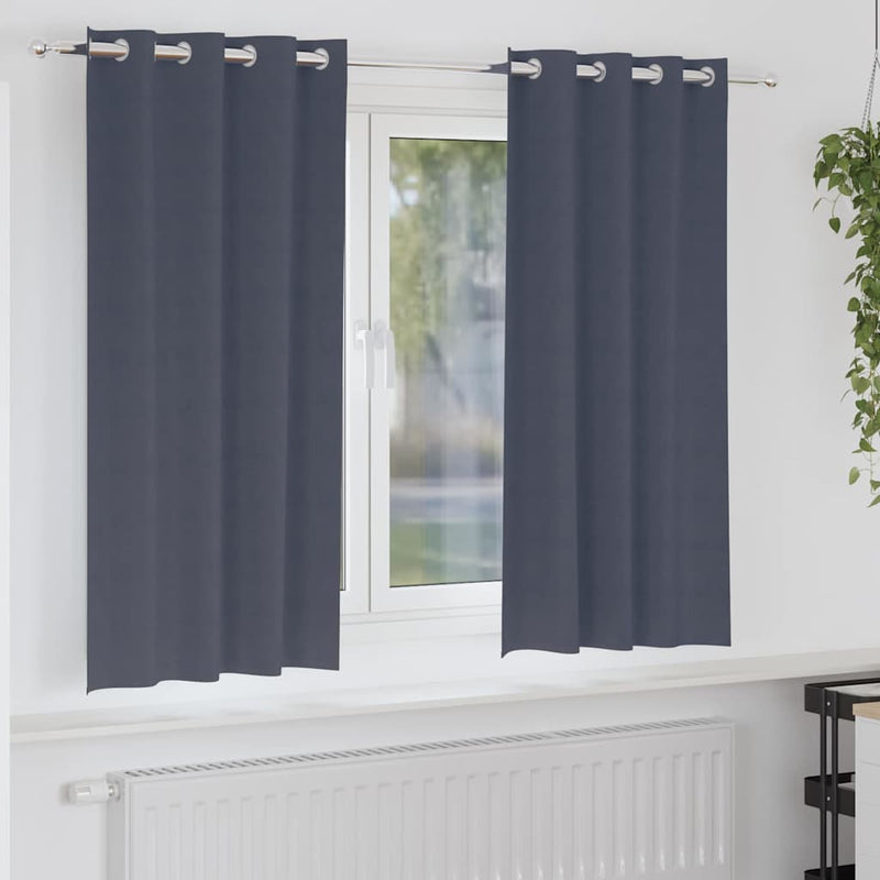 Load image into Gallery viewer, Vidaxl zwart-out gordijnen met ringen 2 pcs antraciet 175 x 140 cm

