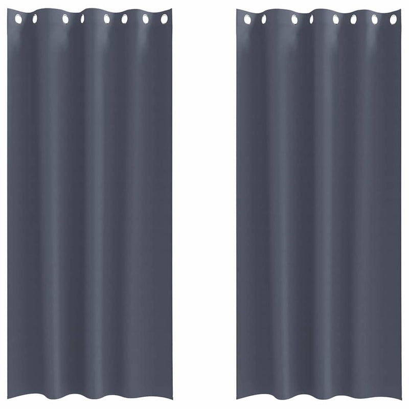 Load image into Gallery viewer, Vidaxl zwart-out gordijnen met ringen 2 pcs antraciet 225 x 140 cm
