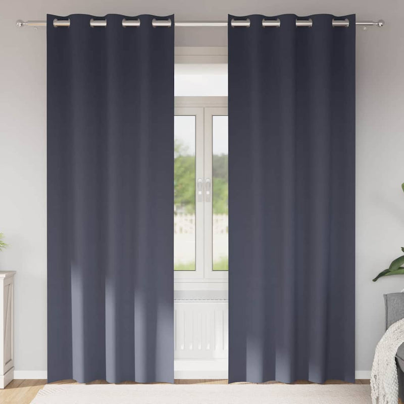 Load image into Gallery viewer, Vidaxl zwart-out gordijnen met ringen 2 pcs antraciet 245 x 140 cm
