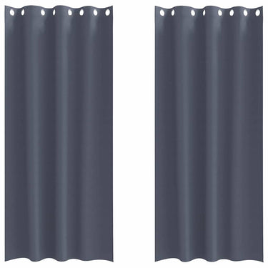 Vidaxl zwart-out gordijnen met ringen 2 pcs antraciet 260 x 140 cm