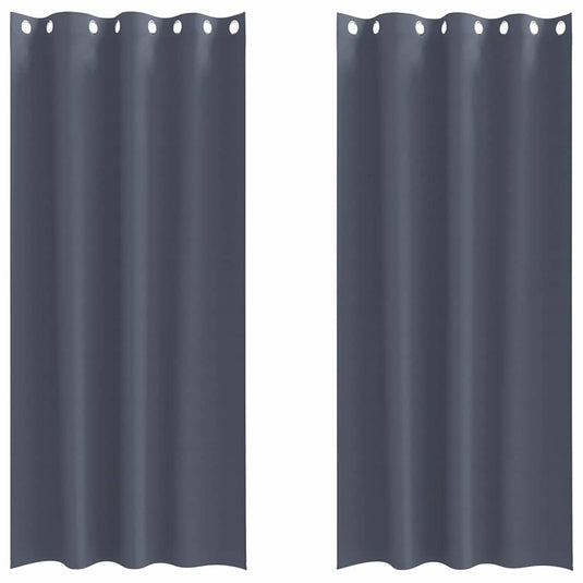 Vidaxl zwart-out gordijnen met ringen 2 pcs antraciet 260 x 140 cm