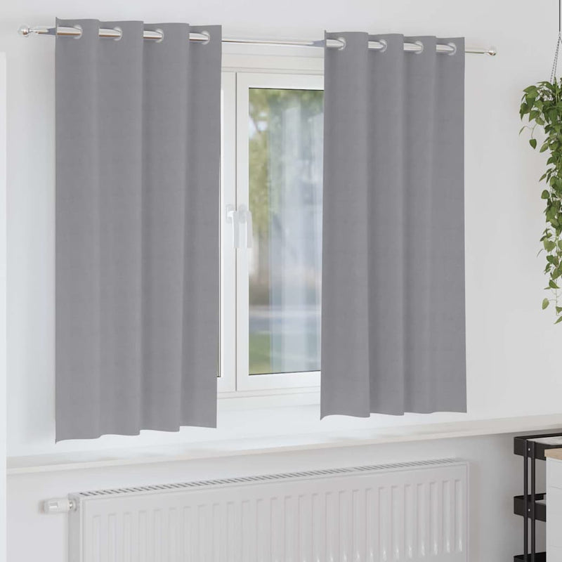 Load image into Gallery viewer, Vidaxl zwart-out gordijnen met ringen 2 pcs lichtgrijs 175 x 140 cm
