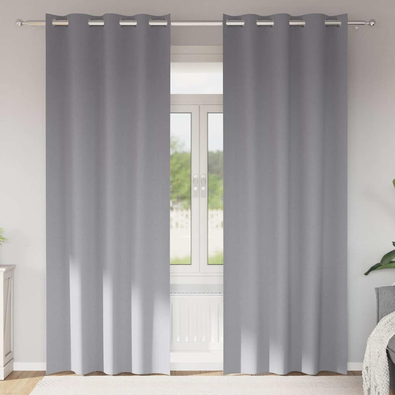 Load image into Gallery viewer, Vidaxl zwart-out gordijnen met ringen 2 pcs lichtgrijs 225 x 140 cm
