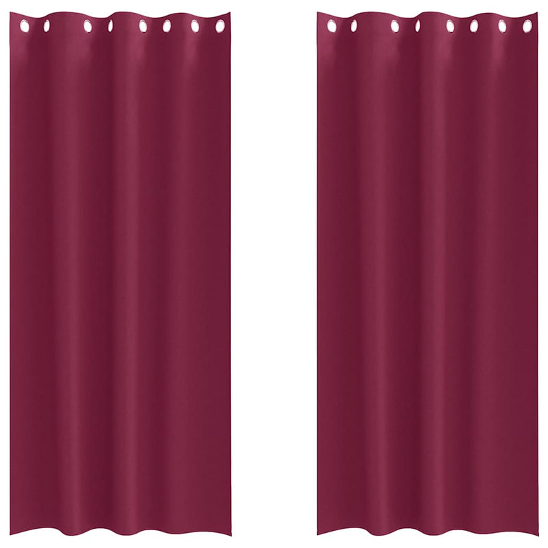 Load image into Gallery viewer, Vidaxl zwart-out gordijnen met ringen 2 pcs wijnrood 245 x 140 cm
