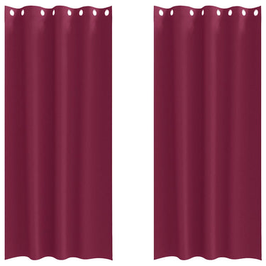 Vidaxl zwart-out gordijnen met ringen 2 pcs wijnrood 260 x 140 cm