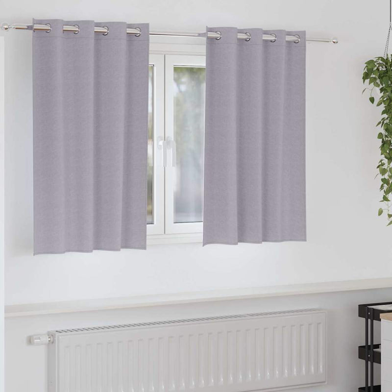 Load image into Gallery viewer, Vidaxl zwart-out gordijnen met ringen 2 pcs metaalgrijs 140 x 140 cm
