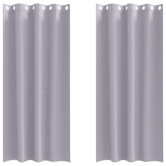 Vidaxl zwart-out gordijnen met ringen 2 pcs metaalgrijs 245 x 140 cm