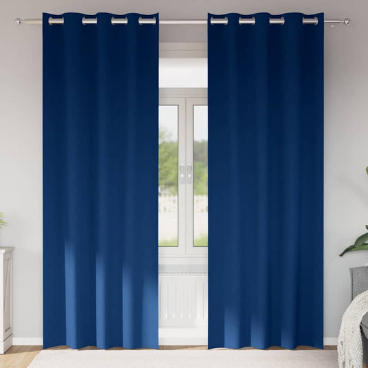Vidaxl zwart-out gordijnen met ringen 2 pcs donkerblauw 260 x 140 cm