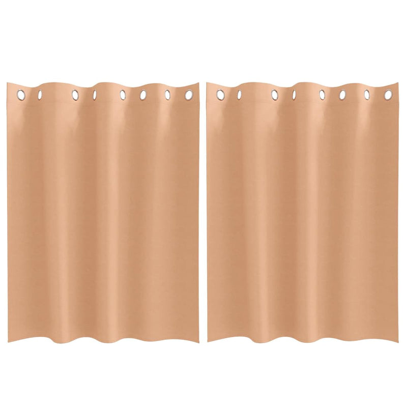 Load image into Gallery viewer, Vidaxl zwart-out gordijnen met ringen 2 pcs licht bruin 140 x 140 cm
