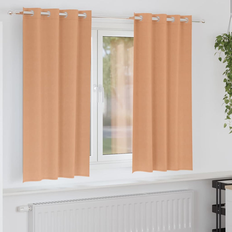 Load image into Gallery viewer, Vidaxl zwart-out gordijnen met ringen 2 pcs licht bruin 175 x 140 cm
