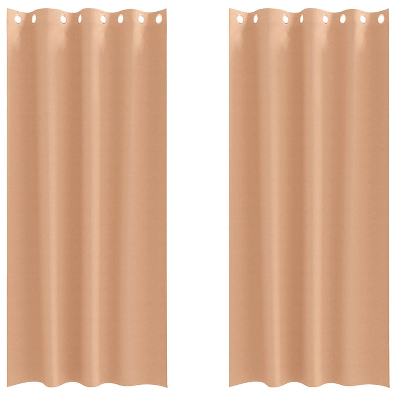 Load image into Gallery viewer, Vidaxl zwart-out gordijnen met ringen 2 pcs licht bruin 225 x 140 cm
