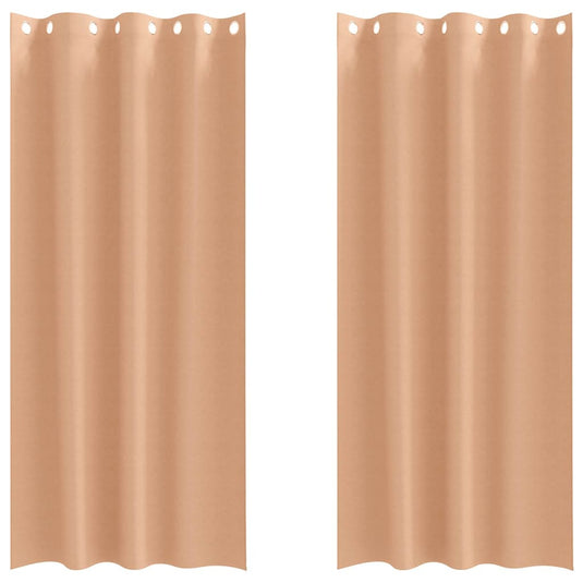 Vidaxl zwart-out gordijnen met ringen 2 pcs licht bruin 260 x 140 cm