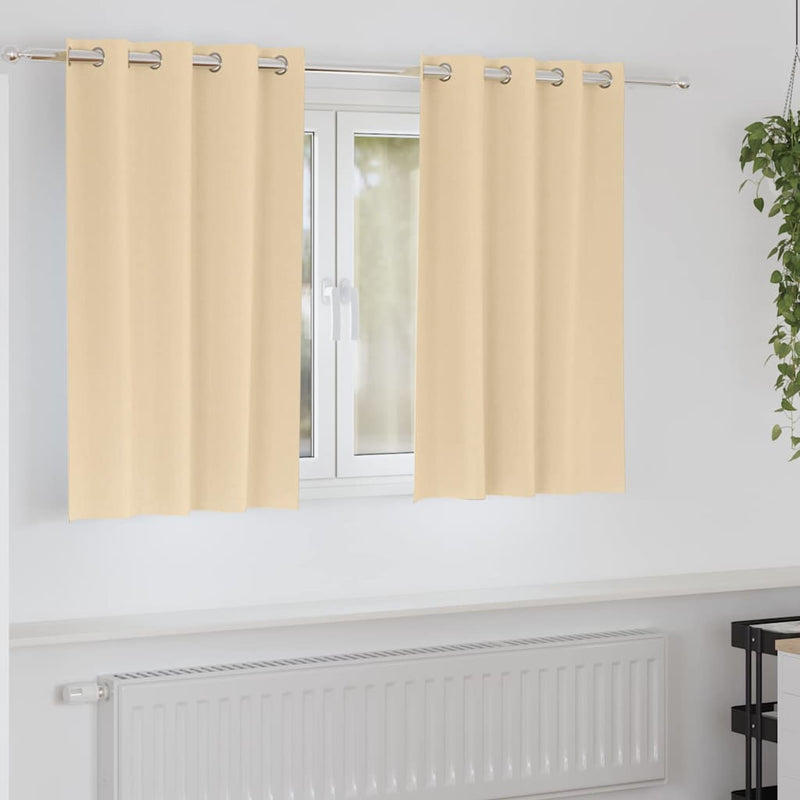 Load image into Gallery viewer, Vidaxl zwart-out gordijnen met ringen 2 pcs crème 140 x 140 cm
