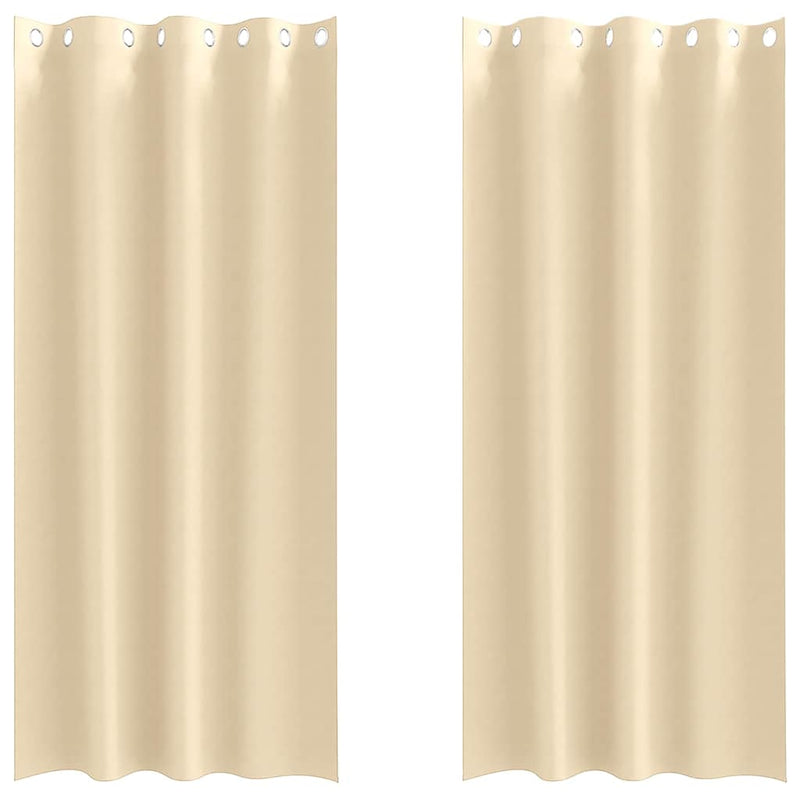 Load image into Gallery viewer, Vidaxl zwart-out gordijnen met ringen 2 pcs crème 225 x 140 cm

