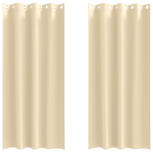 Vidaxl zwart-out gordijnen met ringen 2 pcs crème 260 x 140 cm
