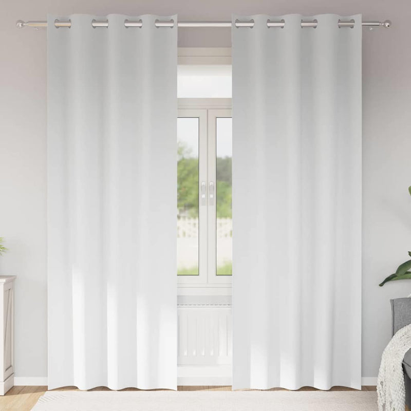 Load image into Gallery viewer, Vidaxl zwart-out gordijnen met ringen 2 pcs puur wit 260 x 140 cm
