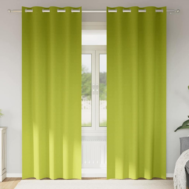 Load image into Gallery viewer, Vidaxl zwart-out gordijnen met ringen 2 pcs groen 260 x 140 cm
