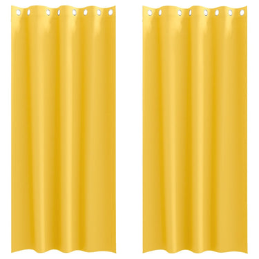 Vidaxl zwart-out gordijnen met ringen 2 pcs mosterdgeel 260 x 140 cm