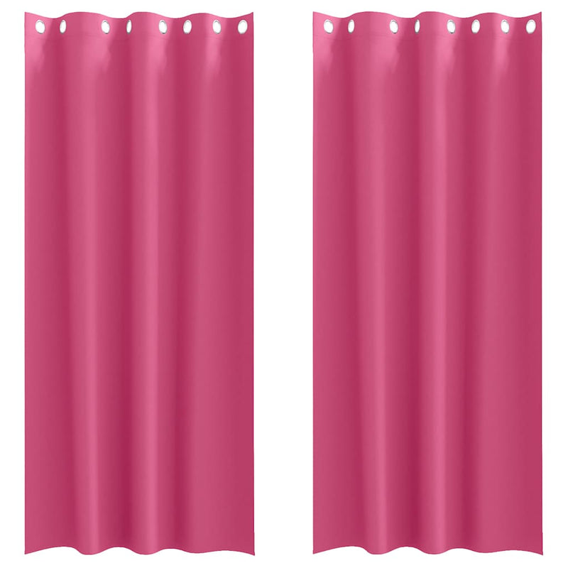 Load image into Gallery viewer, Vidaxl zwart-out gordijnen met ringen 2 pcs felroze 260 x 140 cm
