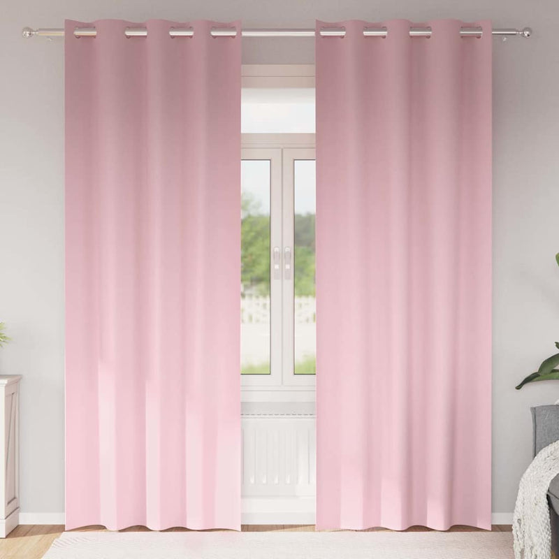 Load image into Gallery viewer, Vidaxl zwart-out gordijnen met ringen 2 pcs babyroze 225 x 140 cm
