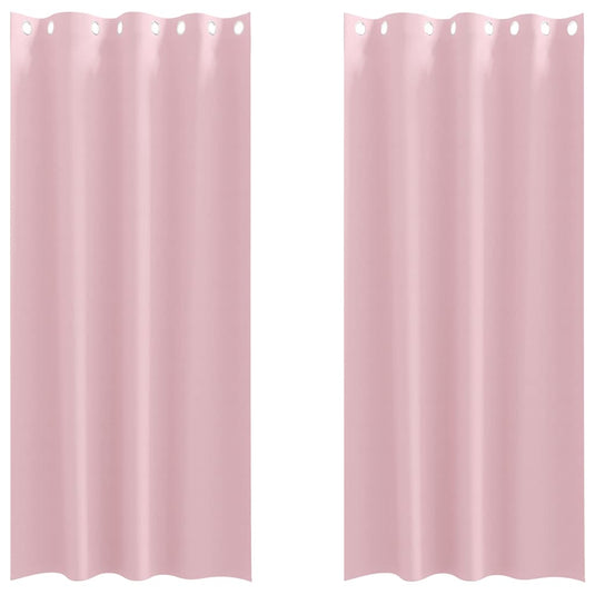 Vidaxl zwart-out gordijnen met ringen 2 pcs babyroze 260 x 140 cm