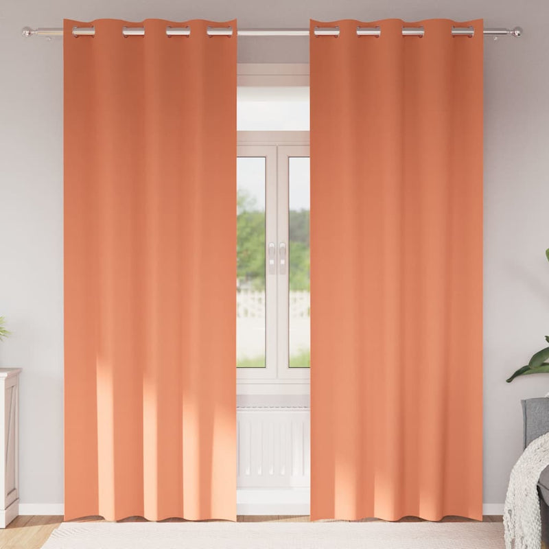 Load image into Gallery viewer, Vidaxl zwart-out gordijnen met ringen 2 pcs terracotta 245 x 140 cm
