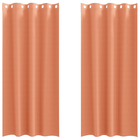 Vidaxl zwart-out gordijnen met ringen 2 pcs terracotta 245 x 140 cm
