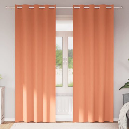 Vidaxl zwart-out gordijnen met ringen 2 pcs terracotta 260 x 140 cm