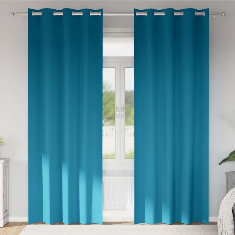 Load image into Gallery viewer, Vidaxl zwart-out gordijnen met ringen 2 pcs turquoise 245 x 140 cm

