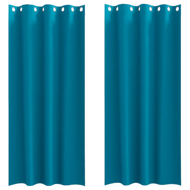 Vidaxl zwart-out gordijnen met ringen 2 pcs turquoise 260 x 140 cm