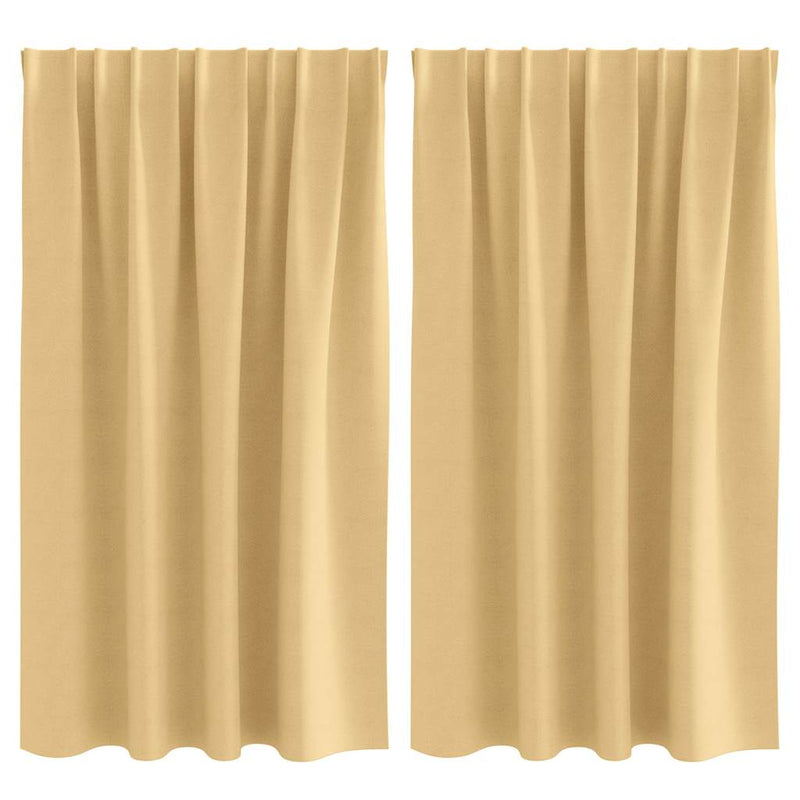 Load image into Gallery viewer, Vidaxl zwart-out gordijnen met ringen 2 pcs beige 140 x 140 cm
