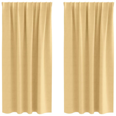 Vidaxl zwart-out gordijnen met ringen 2 pcs beige 175 x 140 cm