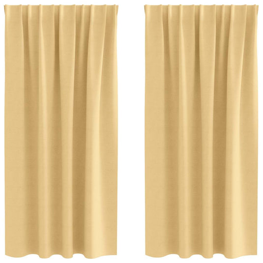 Vidaxl zwart-out gordijnen met ringen 2 pcs beige 175 x 140 cm
