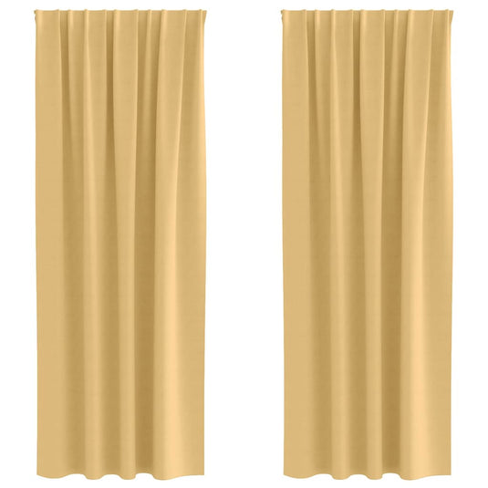 Vidaxl zwart-out gordijnen met ringen 2 pcs beige 245 x 140 cm