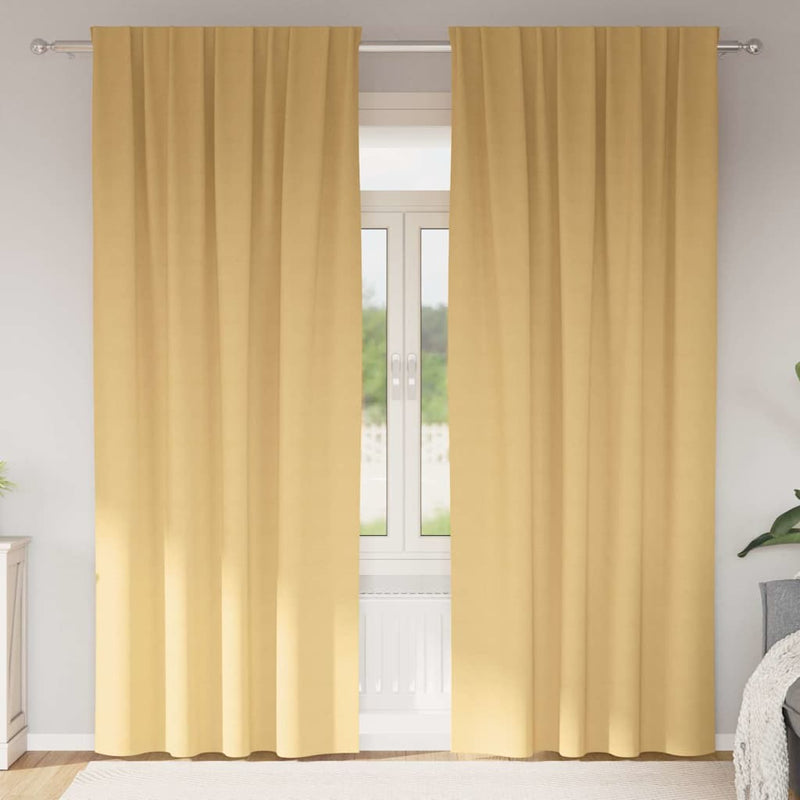 Load image into Gallery viewer, Vidaxl zwart-out gordijnen met ringen 2 pcs beige 260 x 140 cm
