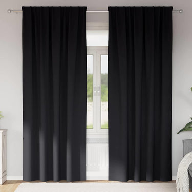 Vidaxl zwart-out gordijnen met ringen 2 pcs zwart 225 x 140 cm