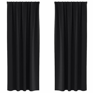 Vidaxl zwart-out gordijnen met ringen 2 pcs zwart 245 x 140 cm