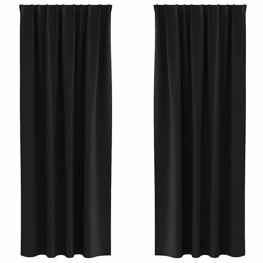 Vidaxl zwart-out gordijnen met ringen 2 pcs zwart 245 x 140 cm