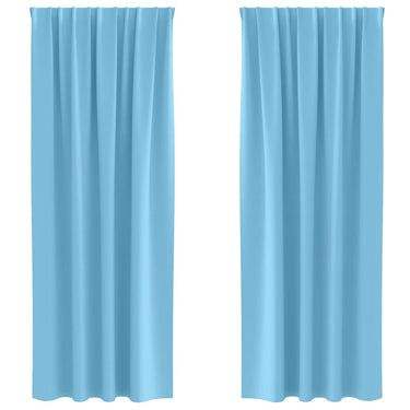 Vidaxl zwart-out gordijnen met ringen 2 pcs lichtblauw 245 x 140 cm