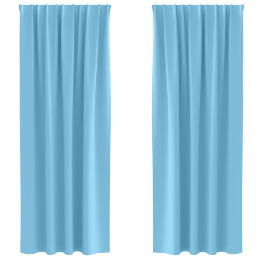 Vidaxl zwart-out gordijnen met ringen 2 pcs lichtblauw 245 x 140 cm