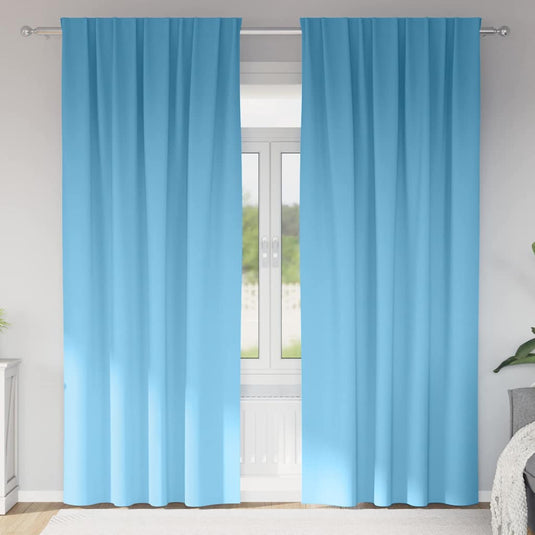 Vidaxl zwart-out gordijnen met ringen 2 pcs lichtblauw 260 x 140 cm