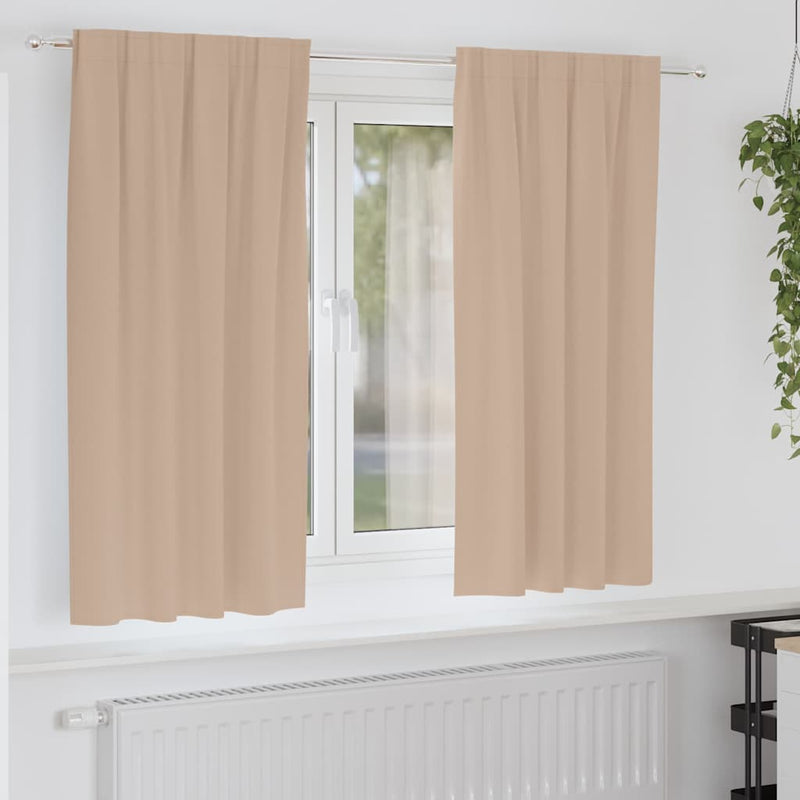 Load image into Gallery viewer, Vidaxl zwart-out gordijnen met ringen 2 pcs taupe 175 x 140 cm
