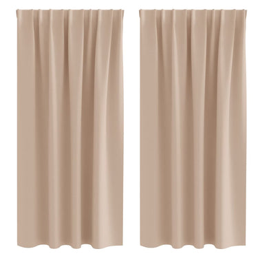Vidaxl zwart-out gordijnen met ringen 2 pcs taupe 175 x 140 cm