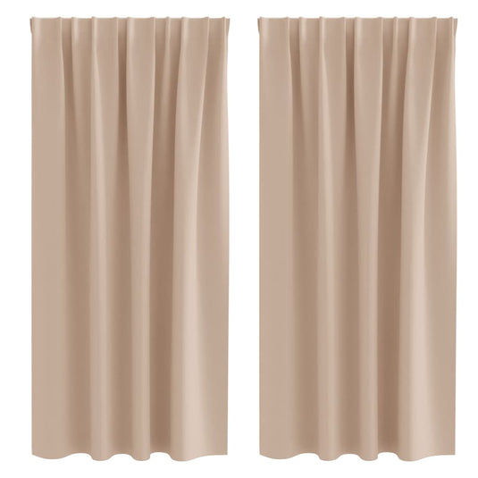 Vidaxl zwart-out gordijnen met ringen 2 pcs taupe 175 x 140 cm